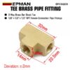 epcgq239_2-1.jpg EPMAN Brass Tee Fitting 1/8" X 1/8" X 1/8" NPT Female Pipe Fittings For Vacuum Line, Fuel Pump, Oil Cooler EPCGQ239