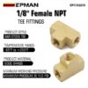 epcgq239_3-1.jpg EPMAN Brass Tee Fitting 1/8" X 1/8" X 1/8" NPT Female Pipe Fittings For Vacuum Line, Fuel Pump, Oil Cooler EPCGQ239