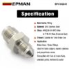 epcgq245_3-1.jpg EPMAN -3AN Male To 7/16-24 Male Stainless Steel Concave Seat Inverted Flare Adapter Fitting For 1/4" Brake Line EPCGQ245