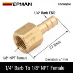 EPMAN 1/8" NPT Female Thread To 1/4" 6.35MM Hose Fitting Adapter Coupler Connector Adapter EPCGQ250 - Image 2
