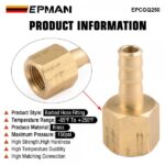 EPMAN 1/8" NPT Female Thread To 1/4" 6.35MM Hose Fitting Adapter Coupler Connector Adapter EPCGQ250 - Image 3
