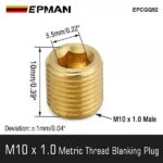 EPMAN Male M10 x 1.0 Metric Thread Brass Blanking Plug, Cap, Bung For Tight Secure & Leak Free Connection EPCGQ92 - Image 2