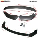 EPMAN 10SETS/CARTON 3pcs Car Front Bumper Splitter Lip Diffuser Chin Bumper Spoiler Body Kits For Ford For Mustang For BMW For Honda - Image 2