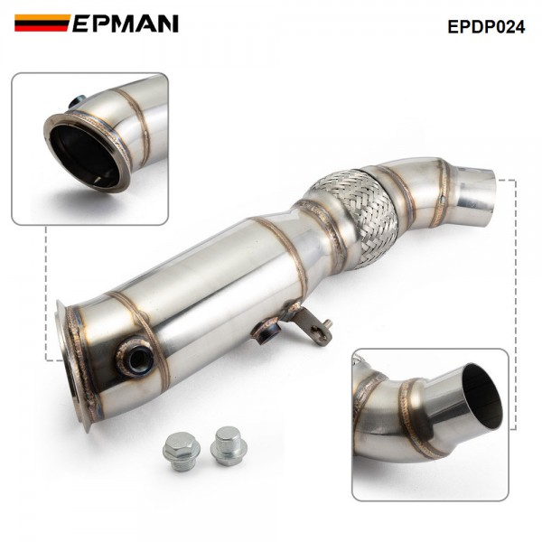 epdp024_3-1.jpg EPMAN 4" Turbo Exhaust Downpipe For BMW 228i 228ix/11-16 320i 320ix 328i 328ix/13-16 428i N20 12-16 EPDP024