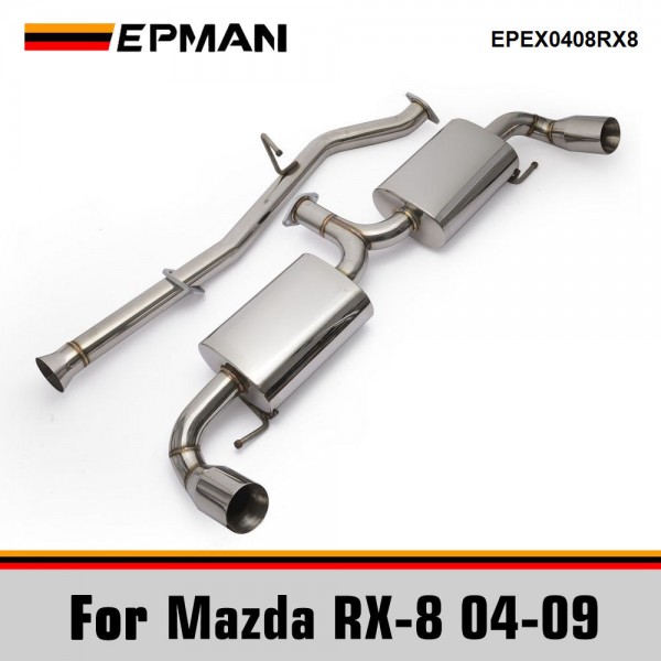 epex0408rx8_1-1.jpg EPMAN For 04-08 Mazda RX-8 1.3L Dual 3 Muffler Tip Racing Catback Exhaust System EPEX0408RX8
