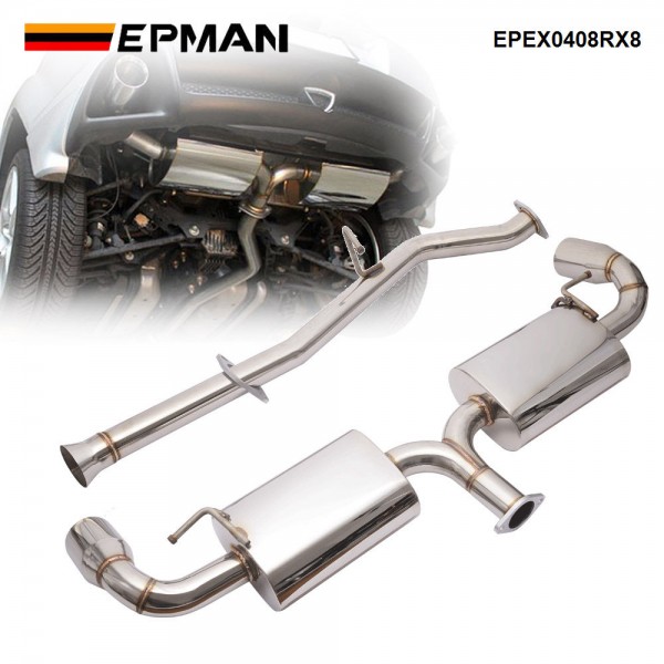 epex0408rx8_2-1.jpg EPMAN For 04-08 Mazda RX-8 1.3L Dual 3 Muffler Tip Racing Catback Exhaust System EPEX0408RX8