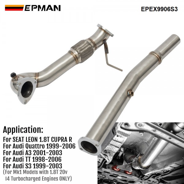 epex9906s3_2-1.jpg EPMAN Performance Exhaust Upgrade Downpipe For Audi S3TT 1.8T 1999-2003 High Flow EPEX9906S3