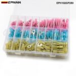 EPMAN 250 pcs Insulated Heat Shrink Wire Electric Connector Crimp Terminals Ring Butt Kit Heat Shrink Connectors EPH102GP250