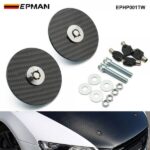 (BLACK Carbon Fiber )Flush Mount Hood Lock w/ Key Variable Mount EPHP001TW