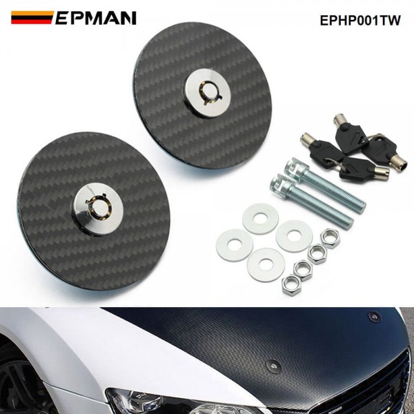 ephp001tw_1-1.jpg (BLACK Carbon Fiber )Flush Mount Hood Lock w/ Key Variable Mount EPHP001TW - Image 1