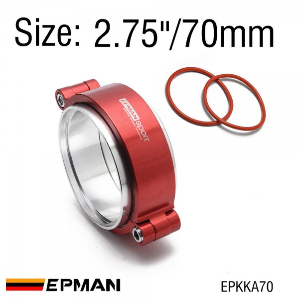 EPMAN HD Exhaust V-band Clamp w Flange System Assembly Anodized Clamp For 2.0", 2.5", 2.75", 3.0", 3.5" or 4.0" OD Turbo Dump Pipe EPKKA