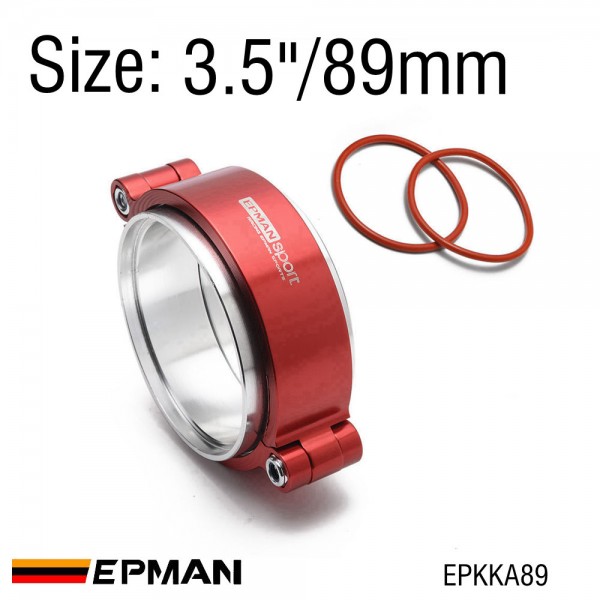 EPMAN HD Exhaust V-band Clamp w Flange System Assembly Anodized Clamp For 2.0", 2.5", 2.75", 3.0", 3.5" or 4.0" OD Turbo Dump Pipe EPKKA