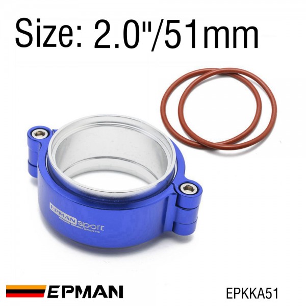 EPMAN HD Exhaust V-band Clamp w Flange System Assembly Anodized Clamp For 2.0", 2.5", 2.75", 3.0", 3.5" or 4.0" OD Turbo Dump Pipe EPKKA