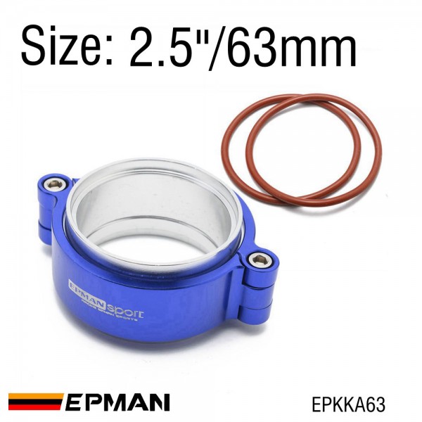 EPMAN HD Exhaust V-band Clamp w Flange System Assembly Anodized Clamp For 2.0", 2.5", 2.75", 3.0", 3.5" or 4.0" OD Turbo Dump Pipe EPKKA