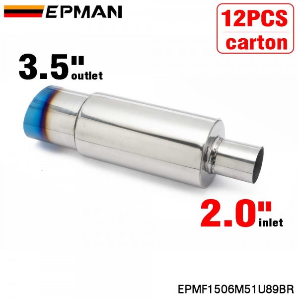 EPMAN 12PCS/Carton Car motorbike Exhaust systems Muffler Tip Universal Stainless steel styling Silencer tail pipe Burnt Tip