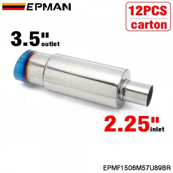 EPMAN 12PCS/Carton Car motorbike Exhaust systems Muffler Tip Universal Stainless steel styling Silencer tail pipe Burnt Tip