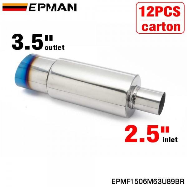 EPMAN 12PCS/Carton Car motorbike Exhaust systems Muffler Tip Universal Stainless steel styling Silencer tail pipe Burnt Tip