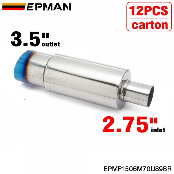 EPMAN 12PCS/Carton Car motorbike Exhaust systems Muffler Tip Universal Stainless steel styling Silencer tail pipe Burnt Tip