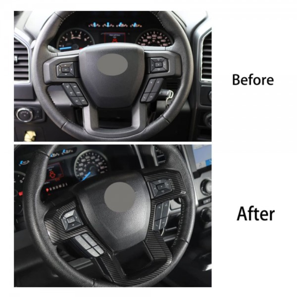 EPMAN 20SETS/CARTON Steering Wheel Trim Bezel Cover Trim Frame Decorative Interior Accessories for Ford F150 F250 F350 2015-2019 Super Duty EPNSTF150-20T