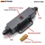 EPMAN Performance Universal Inline AN6 Fuel Filter Billet Aluminium Black 1/8 NPT Port EPOF211AN6 - Image 2