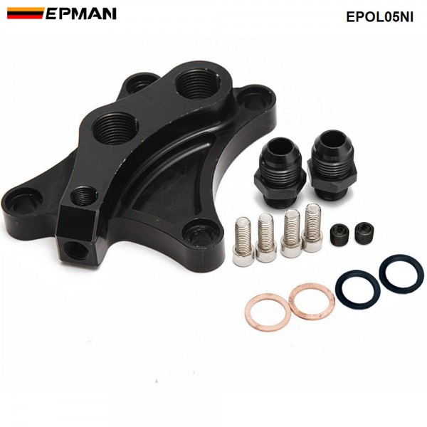 epol05ni_1-1.jpg EPMAN Oil Wedge Block Adaptor For Nissan 240SX SR20DET S13 14 EPOL05NI