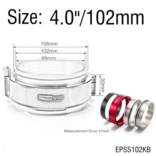 epsskb_3523-1.jpg EPMAN Quick Release Clamp Performance HD Clamp System Assembly For 2.0",2.5",2.75",3.0",3.5",4.0",5.0"OD Throttle Body Intercooler Pipe Turbo Etc.