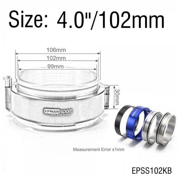 epsskb_3530-1.jpg EPMAN Quick Release Clamp Performance HD Clamp System Assembly For 2.0",2.5",2.75",3.0",3.5",4.0",5.0"OD Throttle Body Intercooler Pipe Turbo Etc.