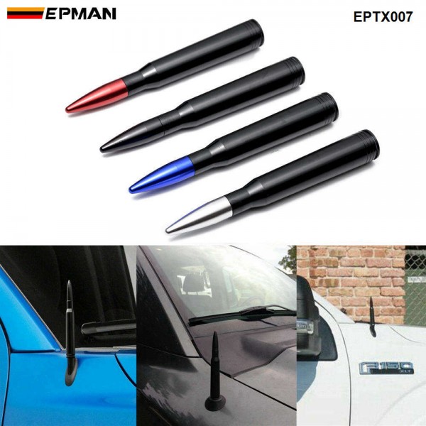 eptx007_1-1.jpg EPMAN Universal Anti-Theft Gunmetal Tip 50 Caliber Bullet Stubby Antenna For Jeep Wrangler EPTX007 - Image 1