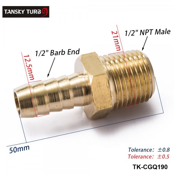 tk-cgq190_2-1.jpg TANSKY - 1/2" Hose Barb x 1/2 MIP Brass Hose Barb x Male Pipe Thread NPT, MIP Fitting Fuel Water For BMW VW AUDI TK-CGQ190