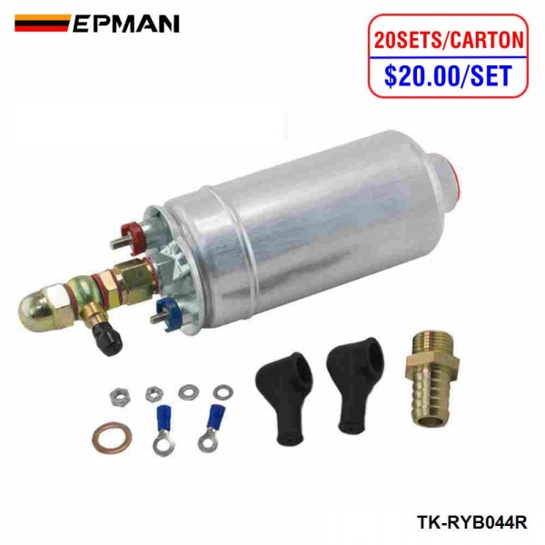 tk-ryb044r_1-1.jpg 20SET/CARTON External Fuel Pump 0580 254 044 FUEL PUMP WITH BANJO FITTING KIT HOSE ADAPTOR UNION 8MM OUTLET TAIL TK-RYB044R
