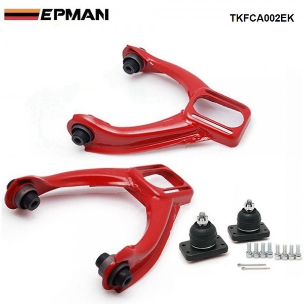 tkfca002ek-1.jpg EPMAN Adjustable Front Upper Control Arms Arm Camber Kit Racing For Honda Civic 96-00 RED TKFCA002EK - Image 1