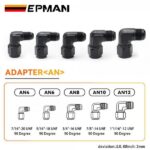 EPMAN AN4/AN6/AN8/AN10/AN12 Female to Male 90 Degree Swivel Adapter Aluminum Fuel Fitting TKGZMAN - Image 2