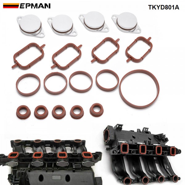 tkyd801a_1-1.jpg EPMAN 4 x 33mm Aluminium Swirl Flap Bungs W/Gaskets Replacement Set +O-Ring For BMW 3 5 Series Intake Manifold TKYD801A - Image 1