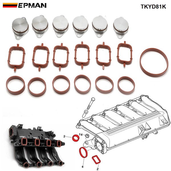 tkyd81k_1-1.jpg EPMAN 6 x 33MM Diesel Swirl Flap Blanks Repair Delete Kit Flaps Gasket For BMW Previous M57 TKYD81K