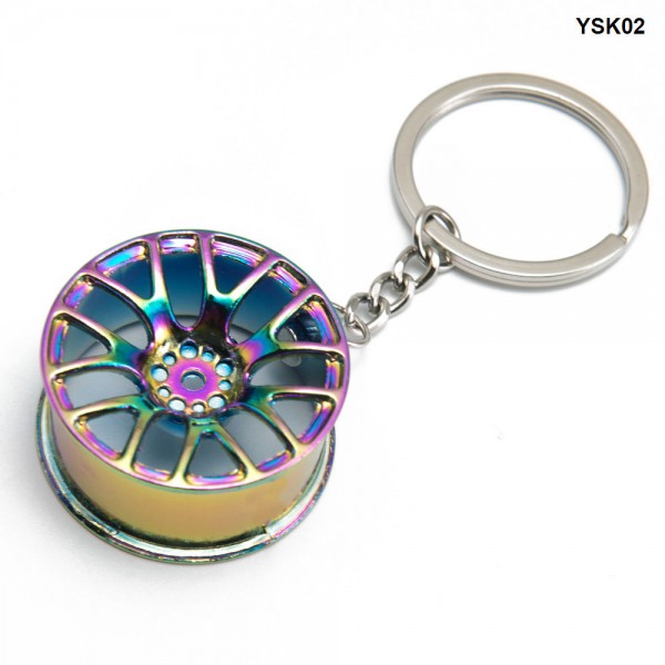 Wheel Rim Model Mini Tyre Car Keychain Keyring Creative Auto Part Model Mini Wheel Rim Tyre Key Chain Ring Holder YSK02