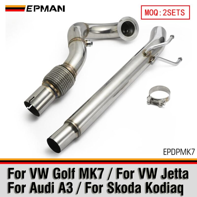 EPDPMK7_a1 EPMAN Car Exhaust Downpipe For VW Golf MK7 Jetta Audi A3 Skoda Kodiaq Mk1 MQB 2.5inch EA211 1.4T Engine Racing Catless Down Pipes EPDPMK7